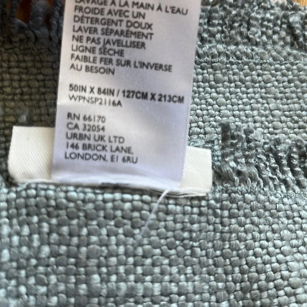 Anthropologie Pair of Lux Linen Blend Curtain Seafoam NWT